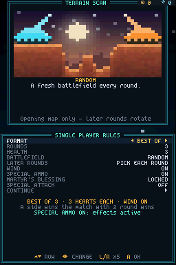 Single player rules with a terrain scan